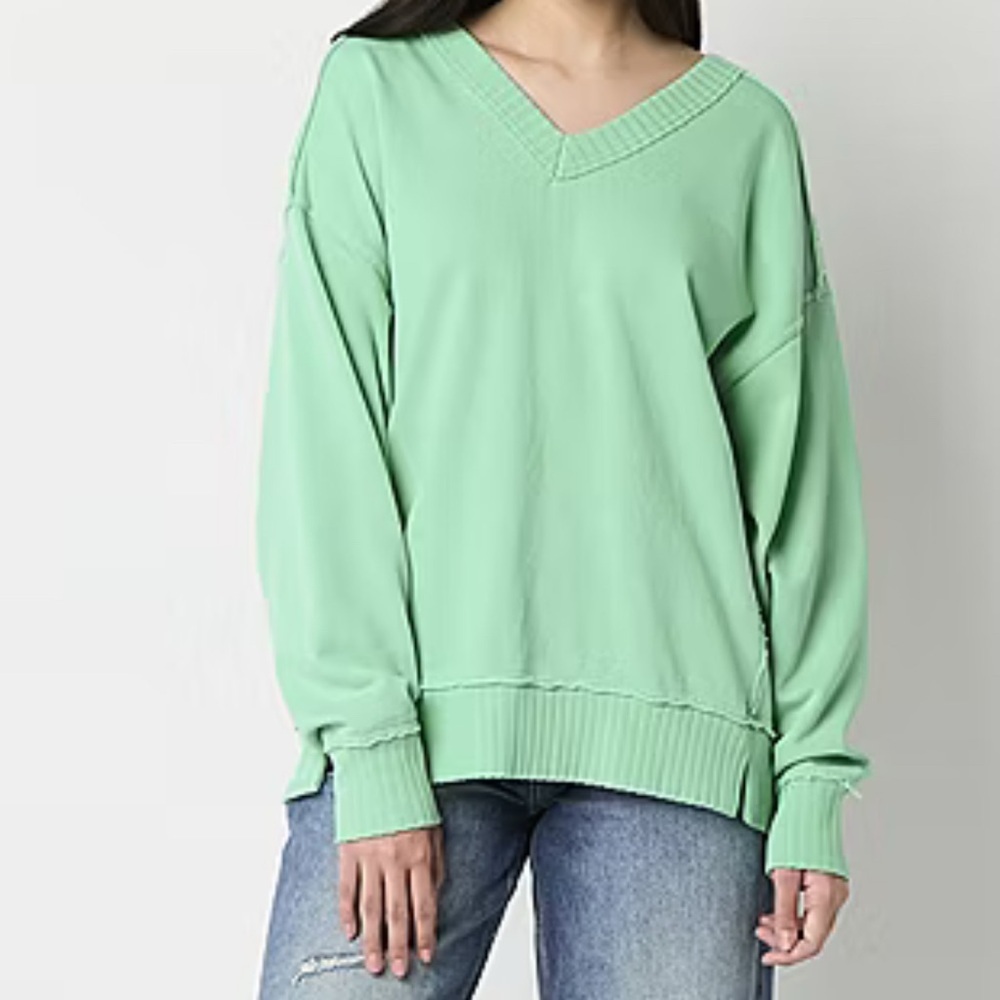 Arizona Jean Company Oversized V-Neck Sweatshirt